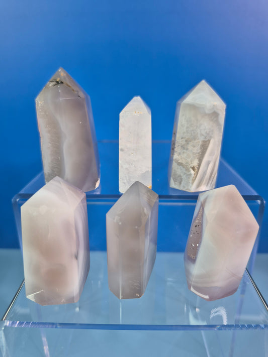 Icy Mini Druzy Agate Towers (6)