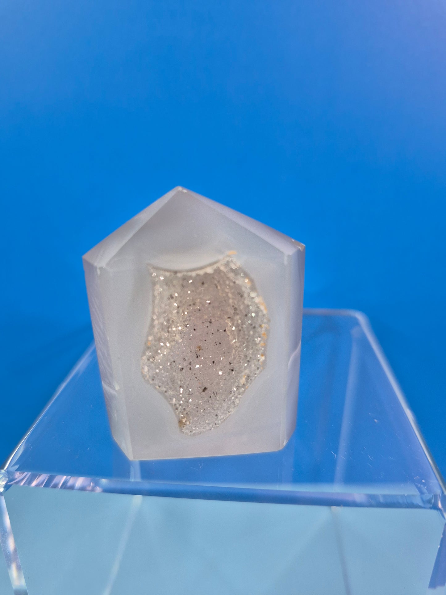 Icy Mini Druzy Agate Towers (6)