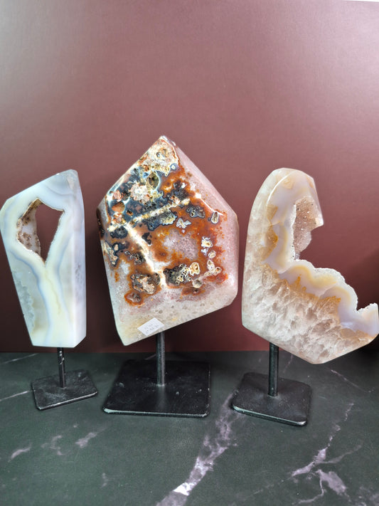 Druzy Agate Free Forms on Stands