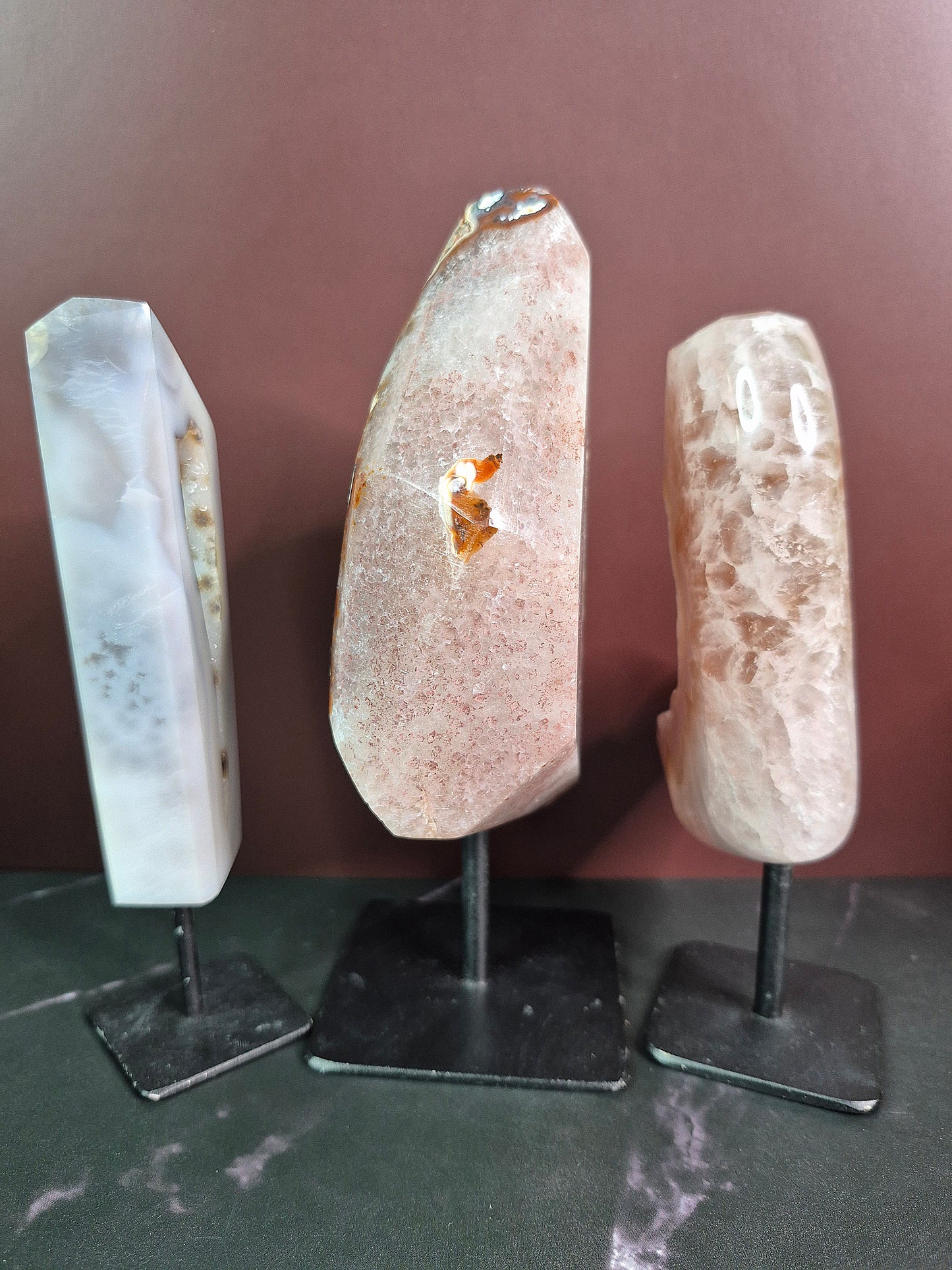 Druzy Agate Free Forms on Stands