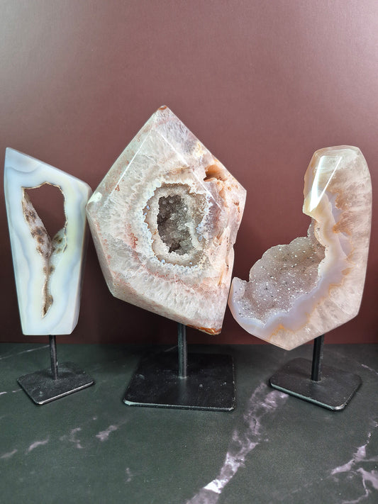 Druzy Agate Free Forms on Stands