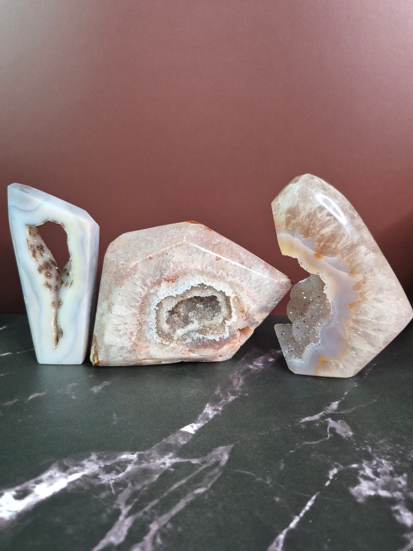 Druzy Agate Free Forms on Stands