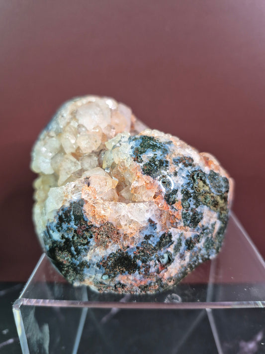 Druzy Pink Amethyst with Moss Agate Free Form