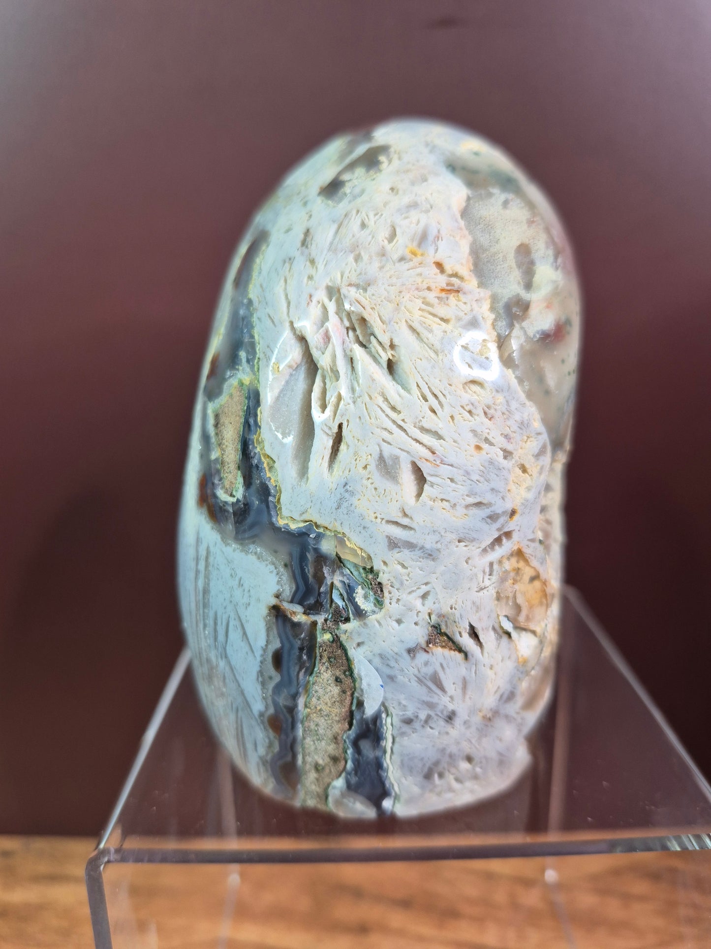 Sugar Druzy Agate with Sphalerite Free Form