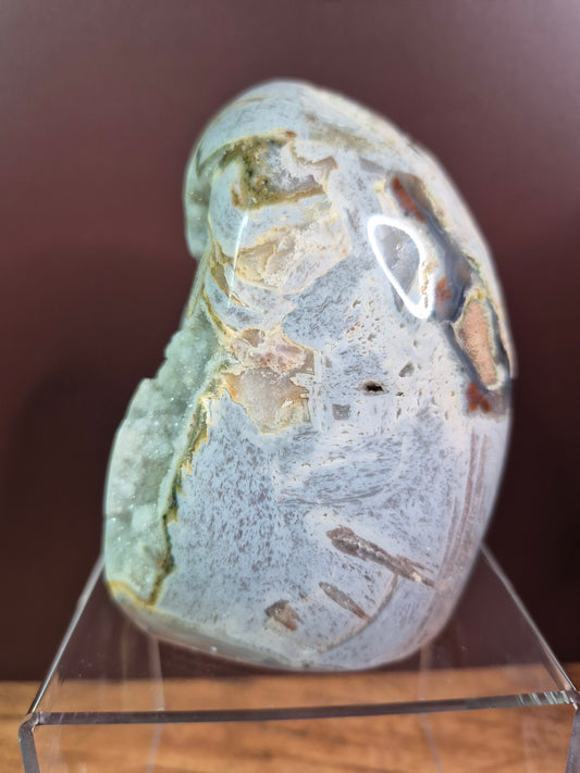 Sugar Druzy Agate with Sphalerite Free Form