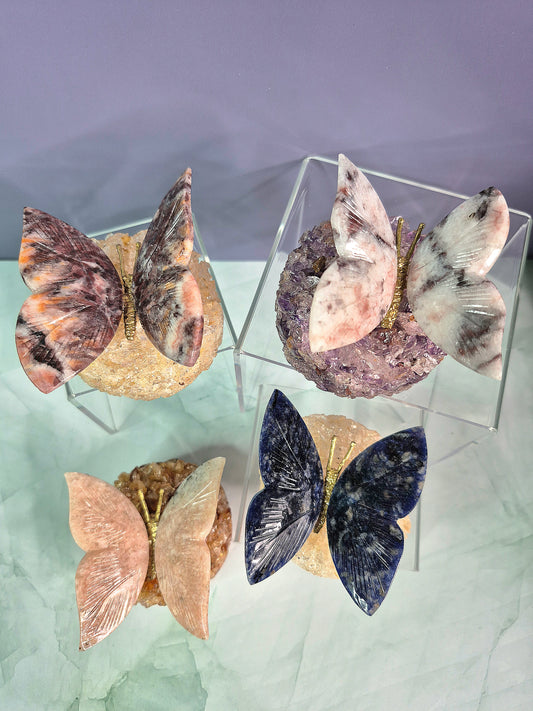 Gorgeous Butterflies on Crystal Base