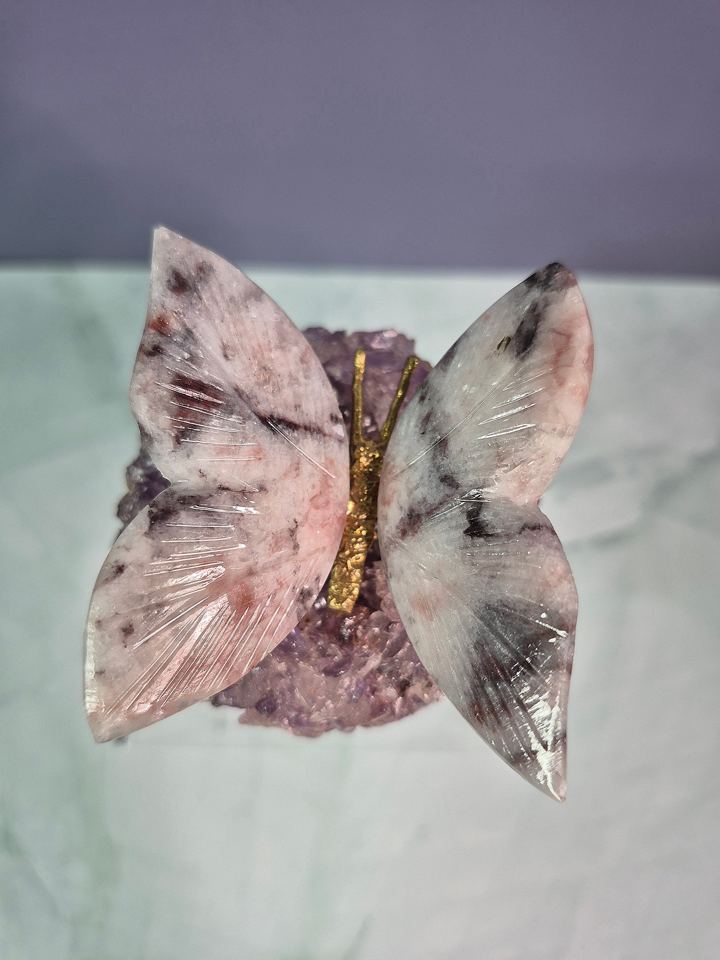 Gorgeous Butterflies on Crystal Base