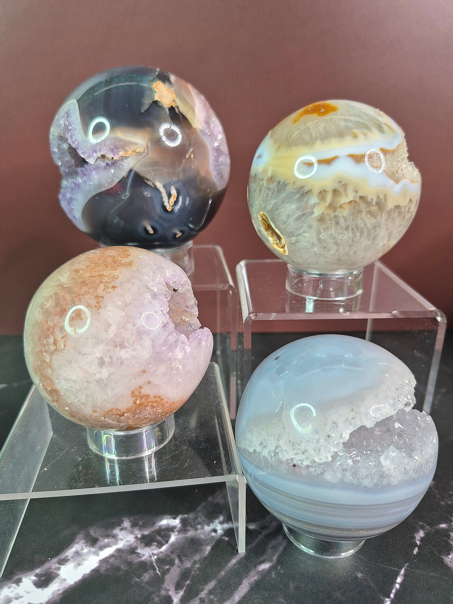 Stunning Druzy Agate Spheres