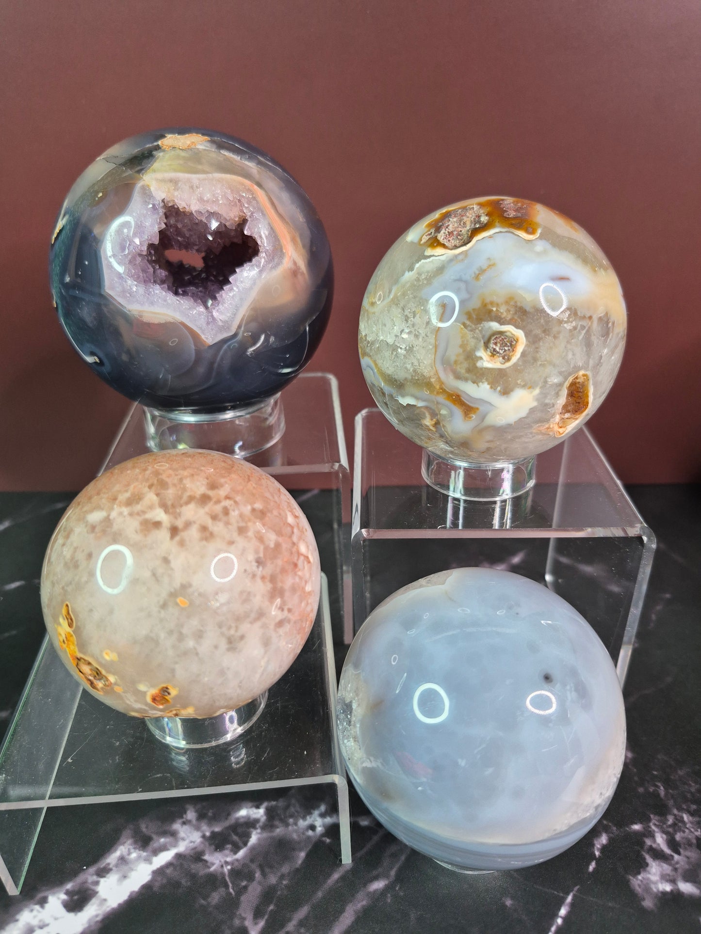 Stunning Druzy Agate Spheres