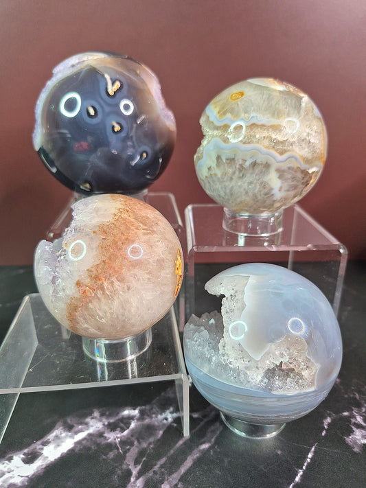 Stunning Druzy Agate Spheres