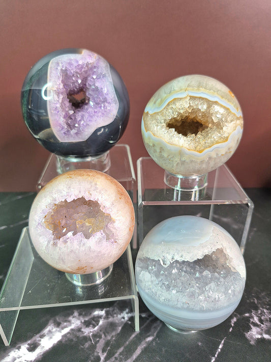 Stunning Druzy Agate Spheres