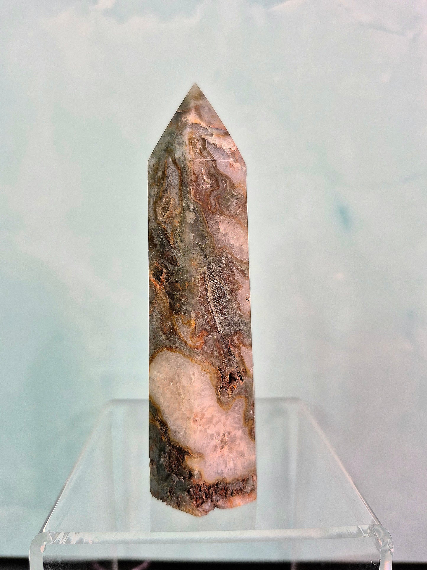 Green Moss Agate Tower (sm)