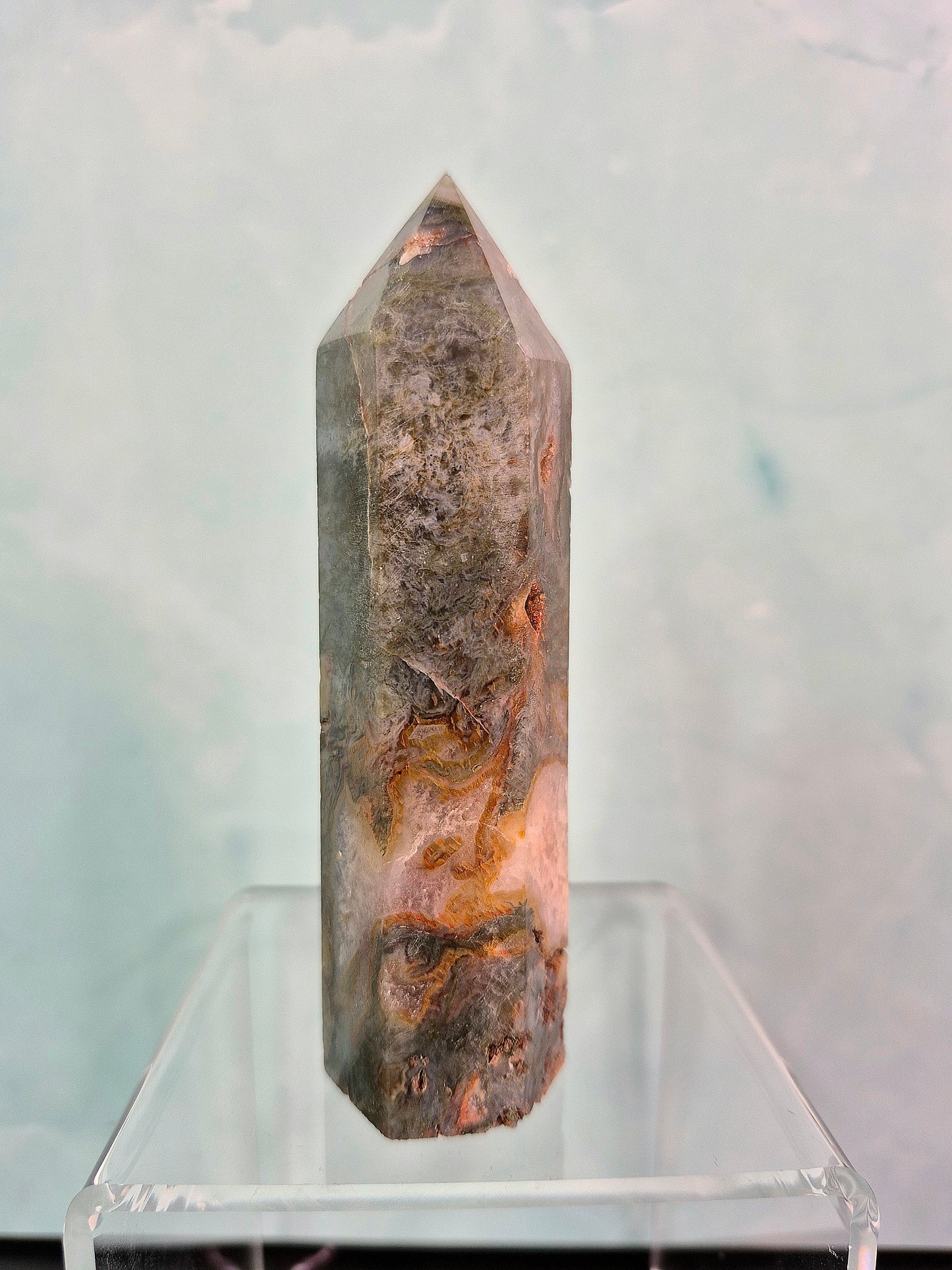 Green Moss Agate Tower (sm)