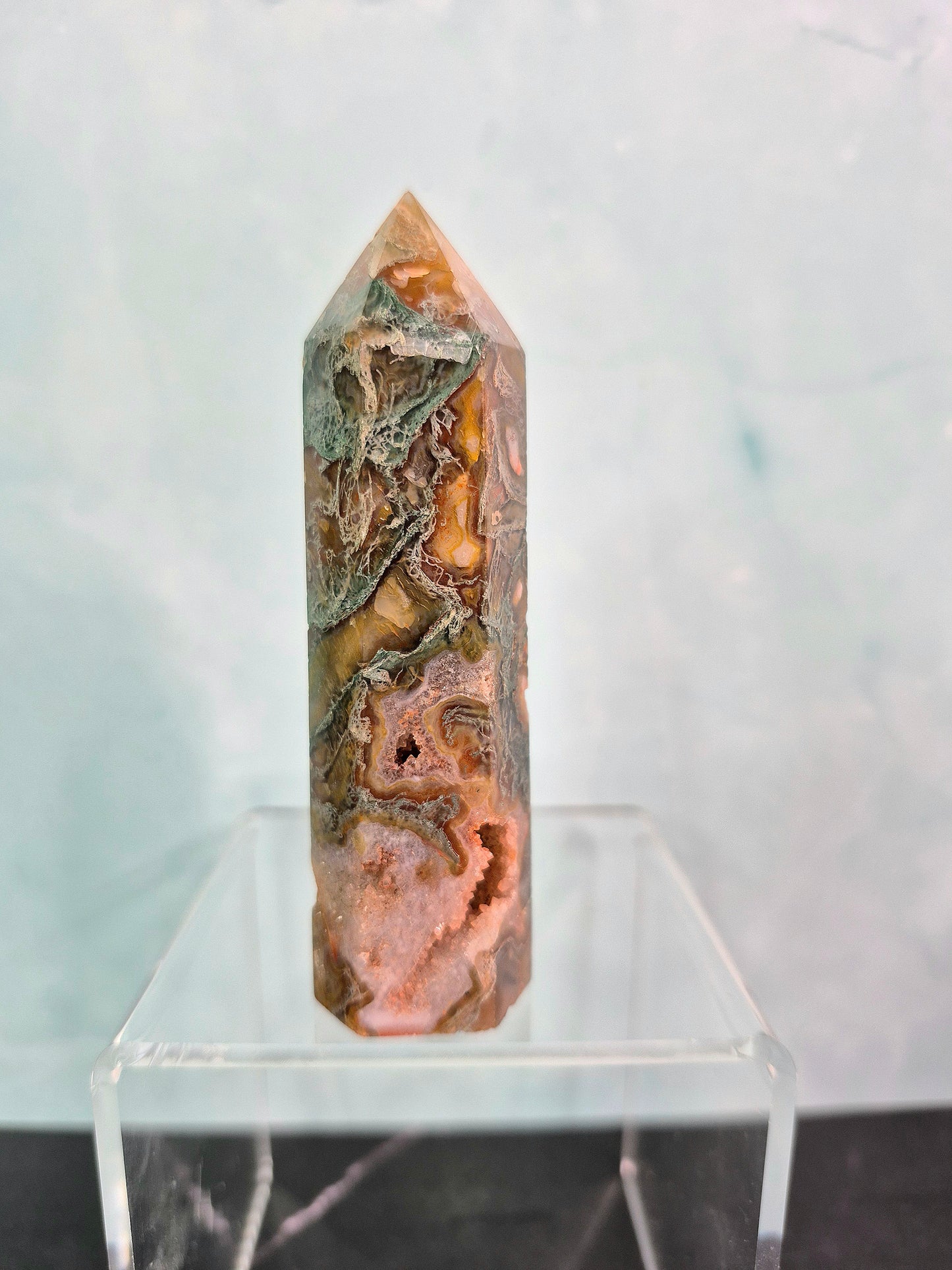 Red Moss Agate Towers (Sm)