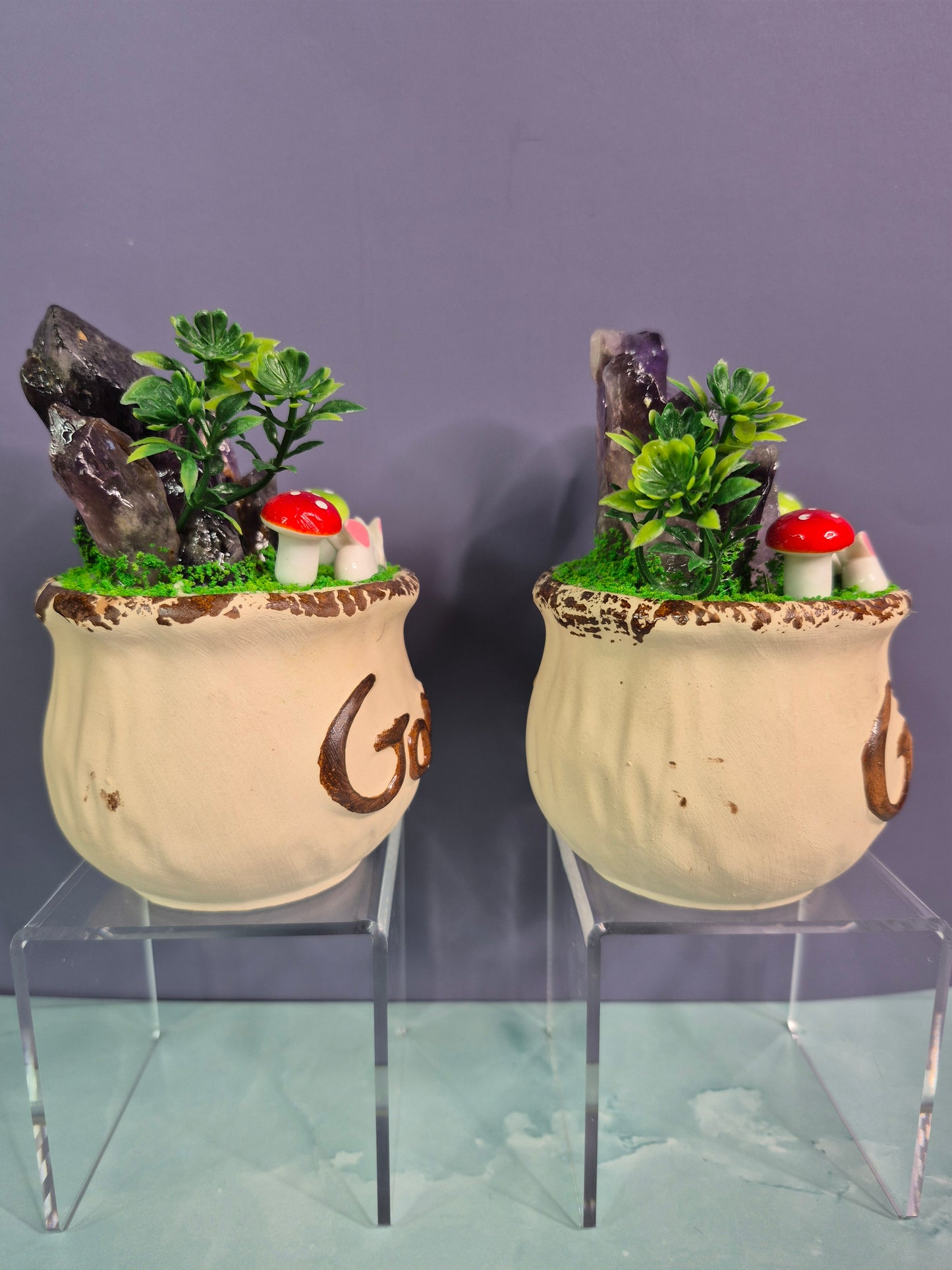 Whimsical Amethyst Garden Pot
