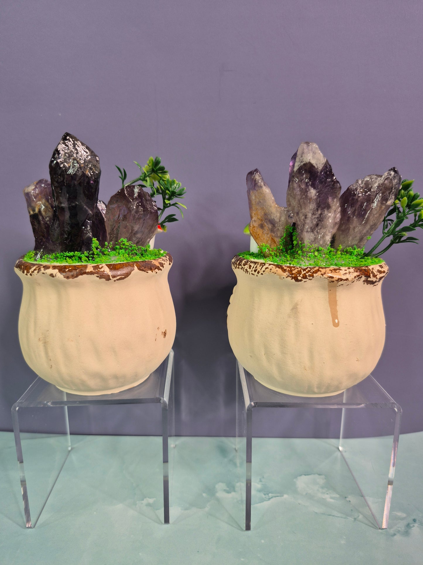 Whimsical Amethyst Garden Pot