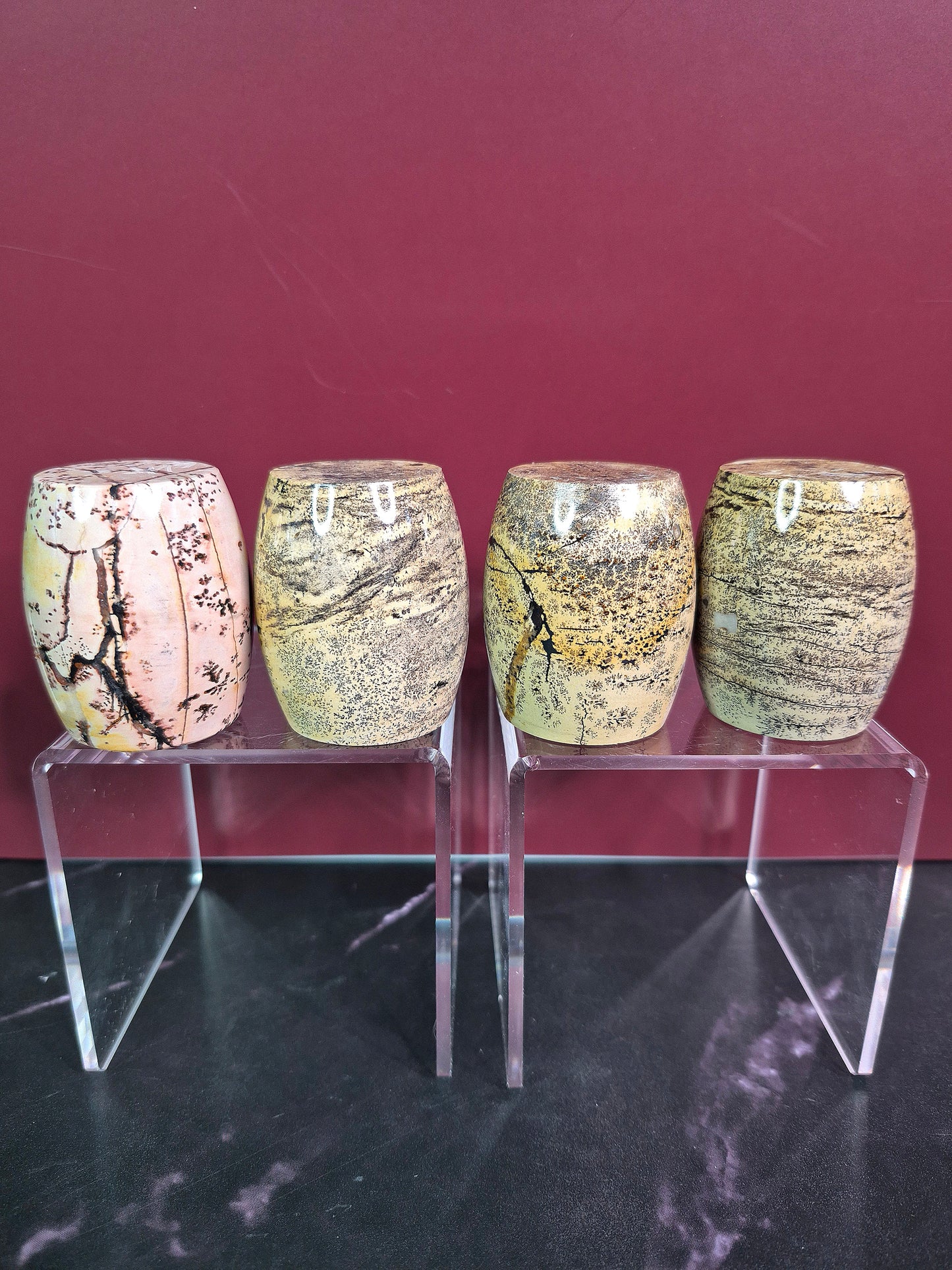 Dendritic Sage Jasper Tambour Carving