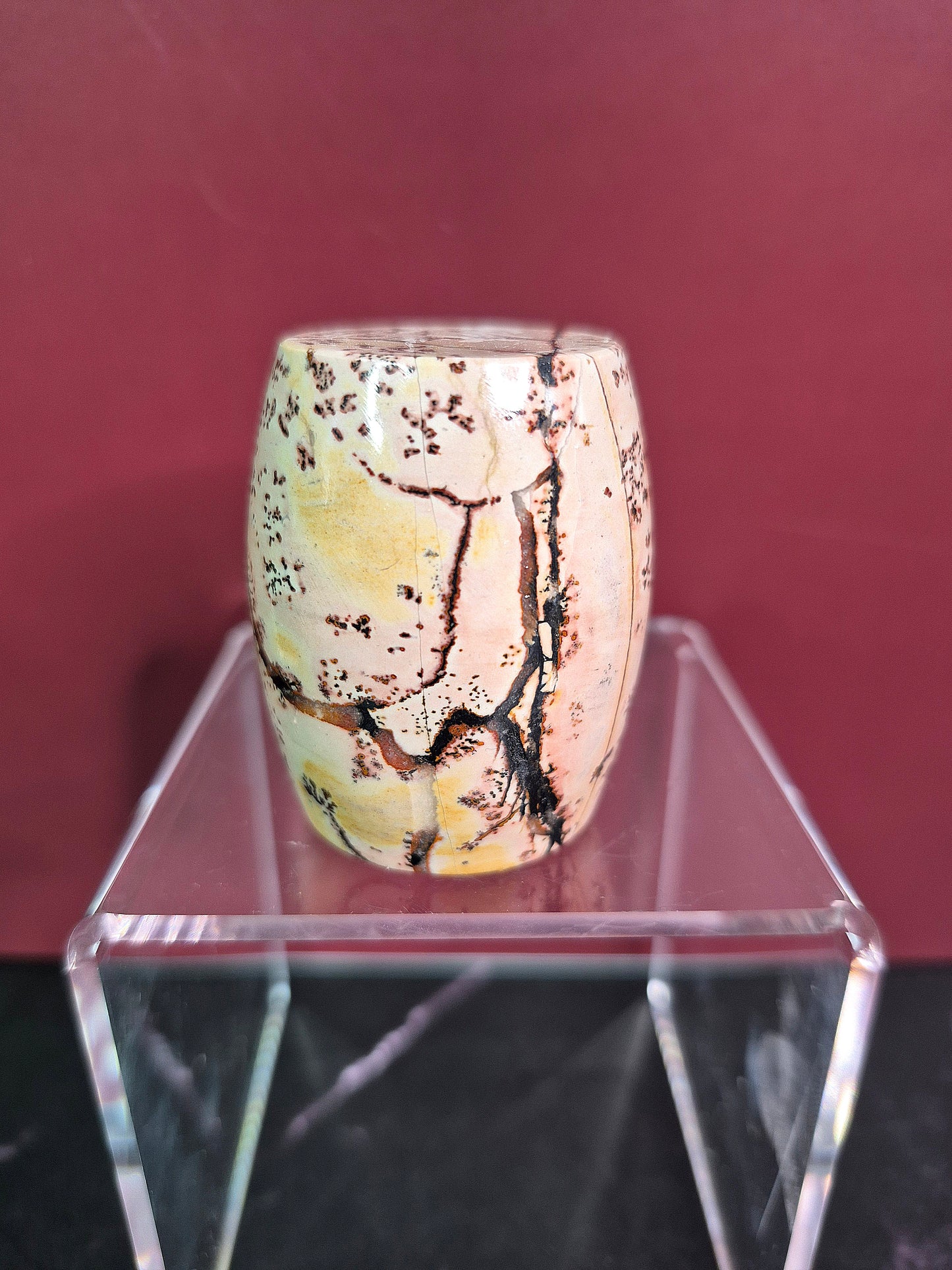 Dendritic Sage Jasper Tambour Carving