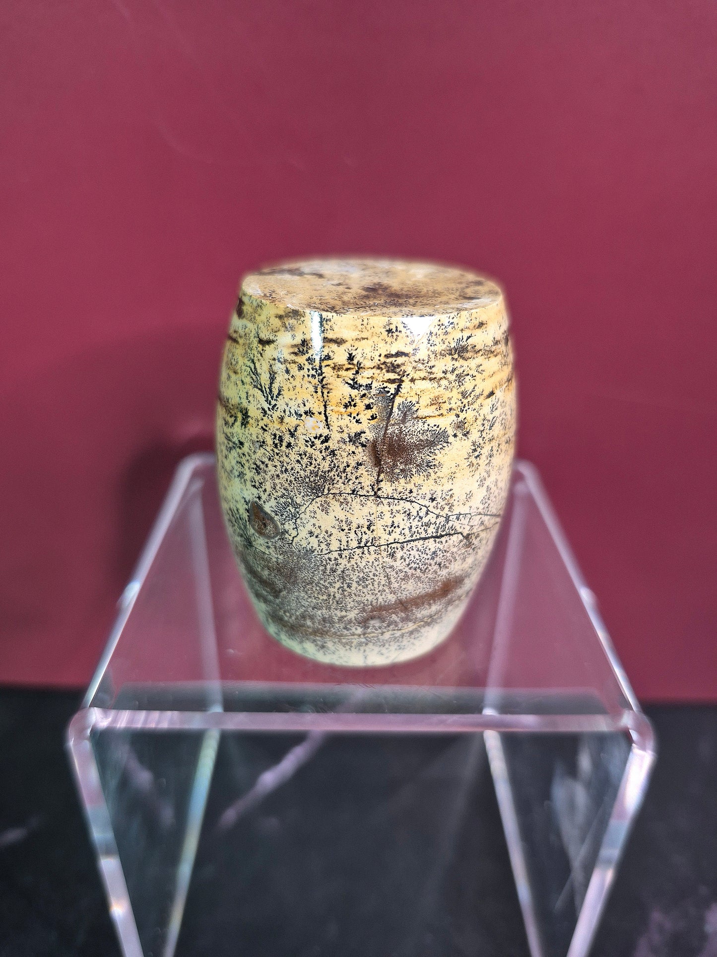 Dendritic Sage Jasper Tambour Carving