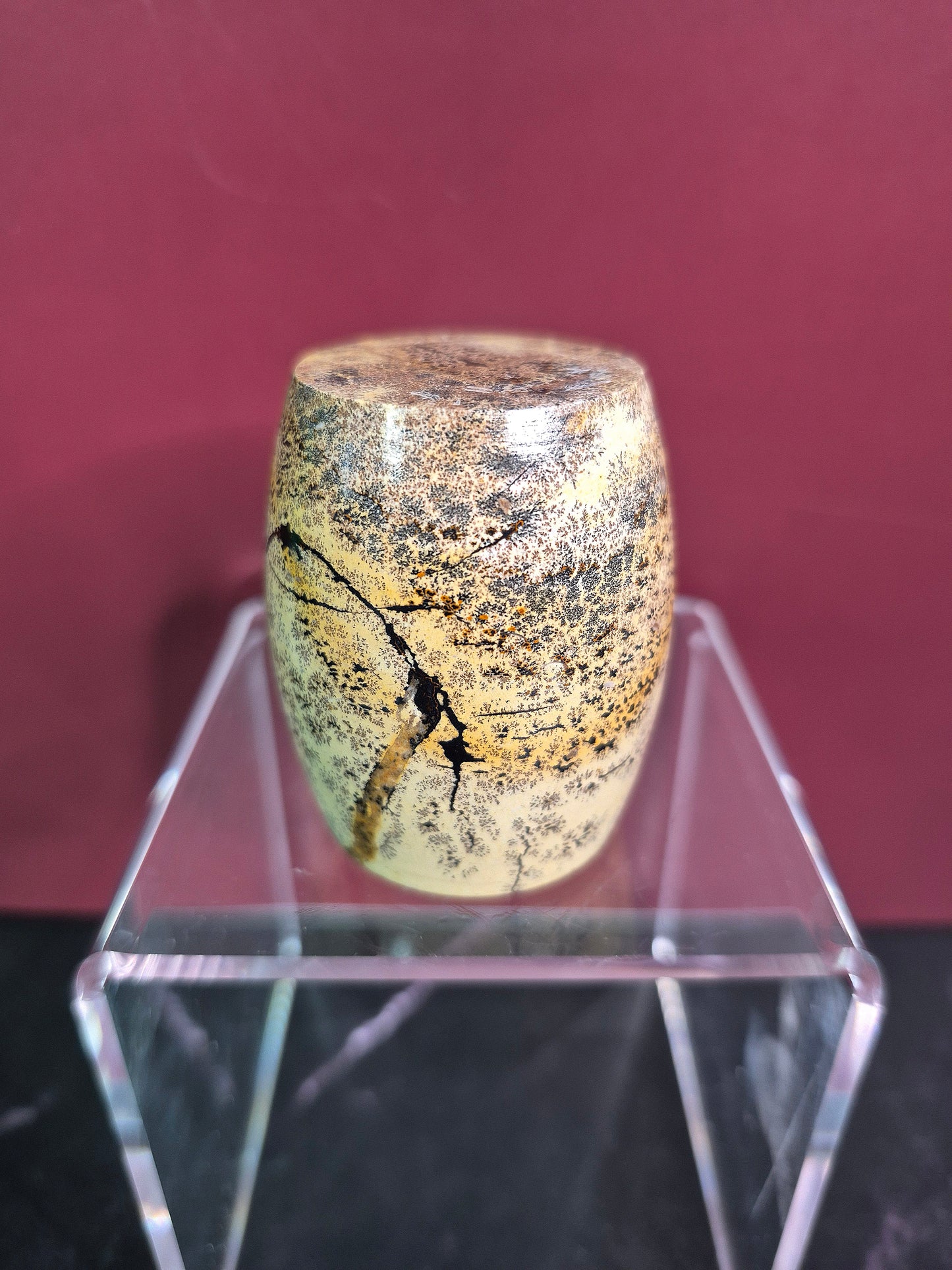 Dendritic Sage Jasper Tambour Carving