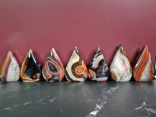 Red and Black Stripe Agate Arrowhead