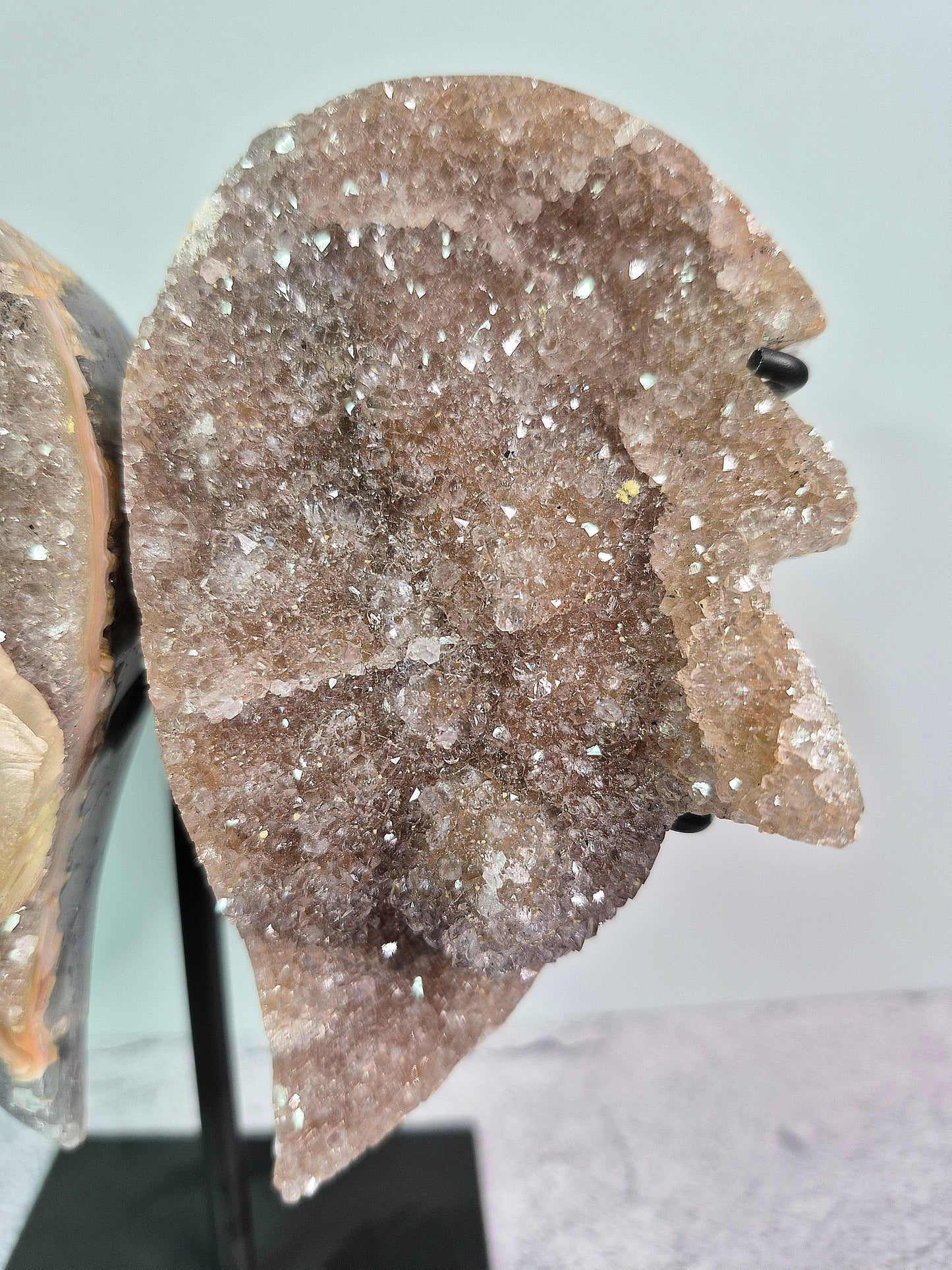Amethyst Wings with Calcite on Stand