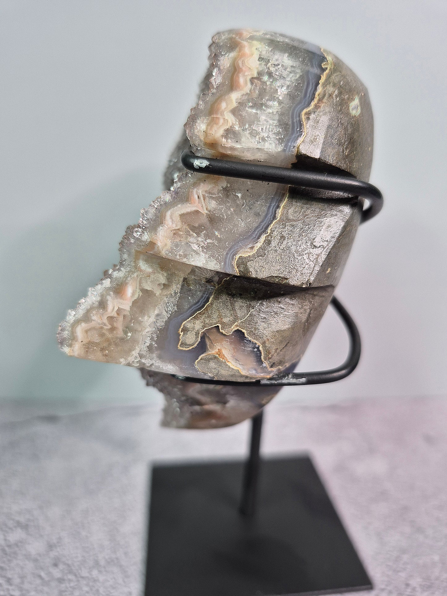 Amethyst Wings with Calcite on Stand