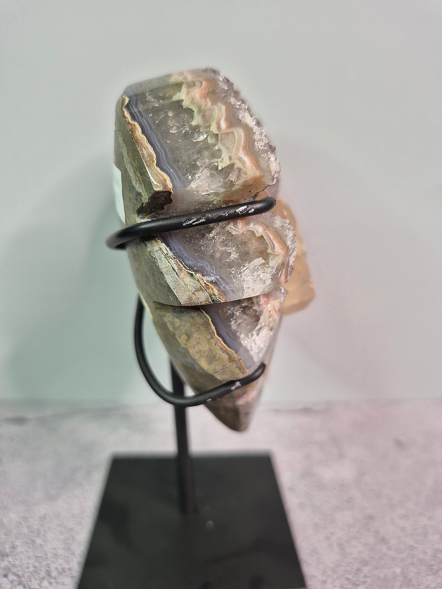 Amethyst Wings with Calcite on Stand