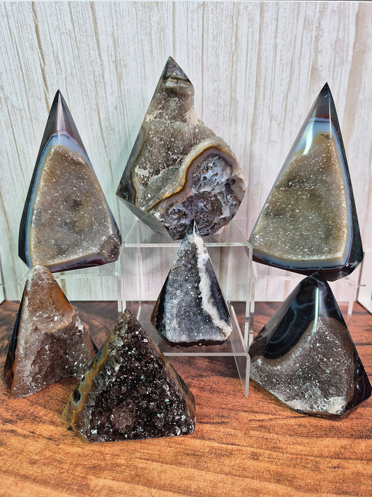 Druzy Agate Conic Towers