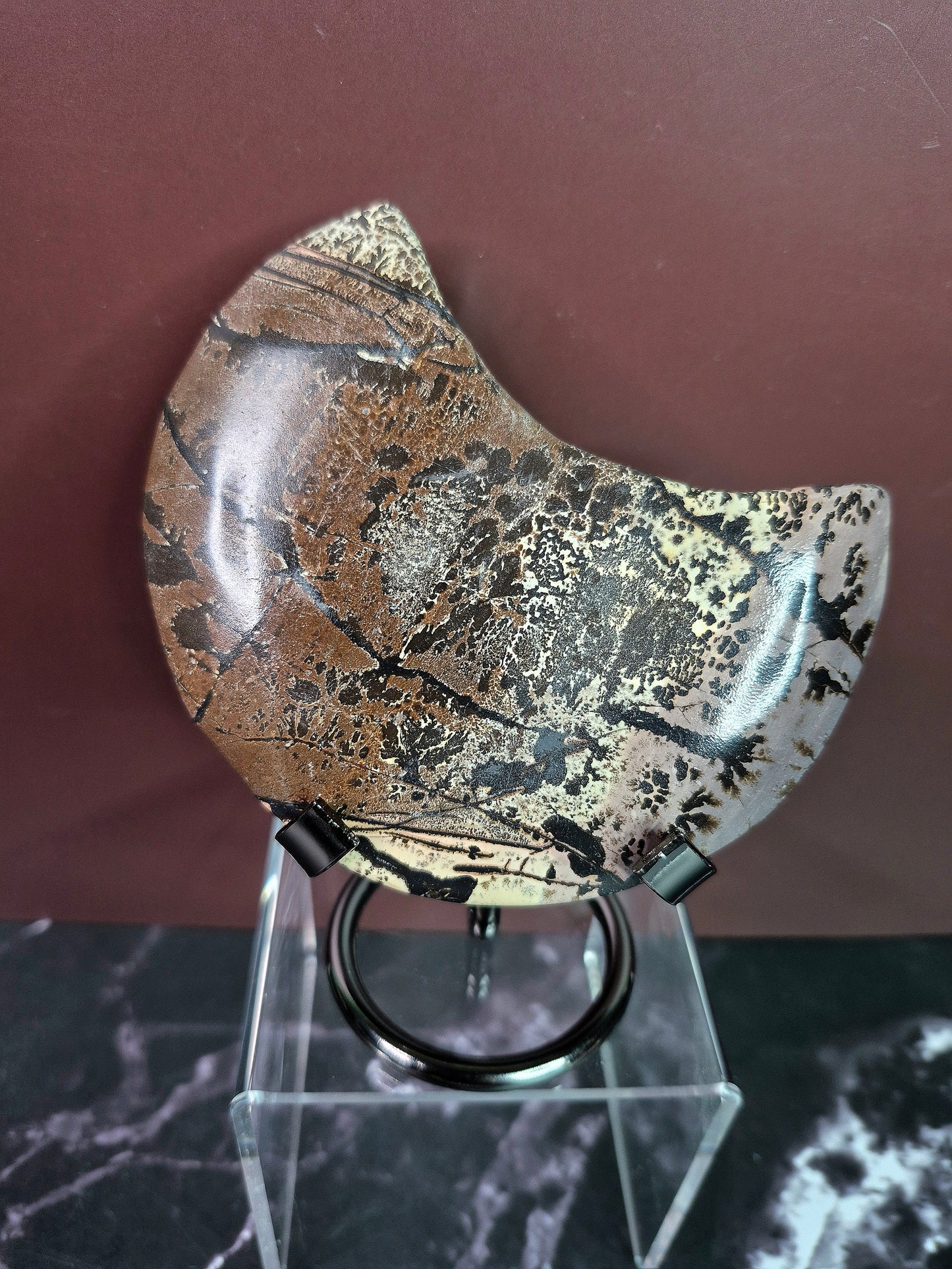 Dendritic Picture Jasper Crescent Moons