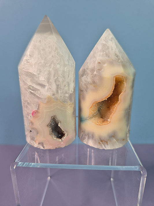 Dyed Druzy Agate Towers