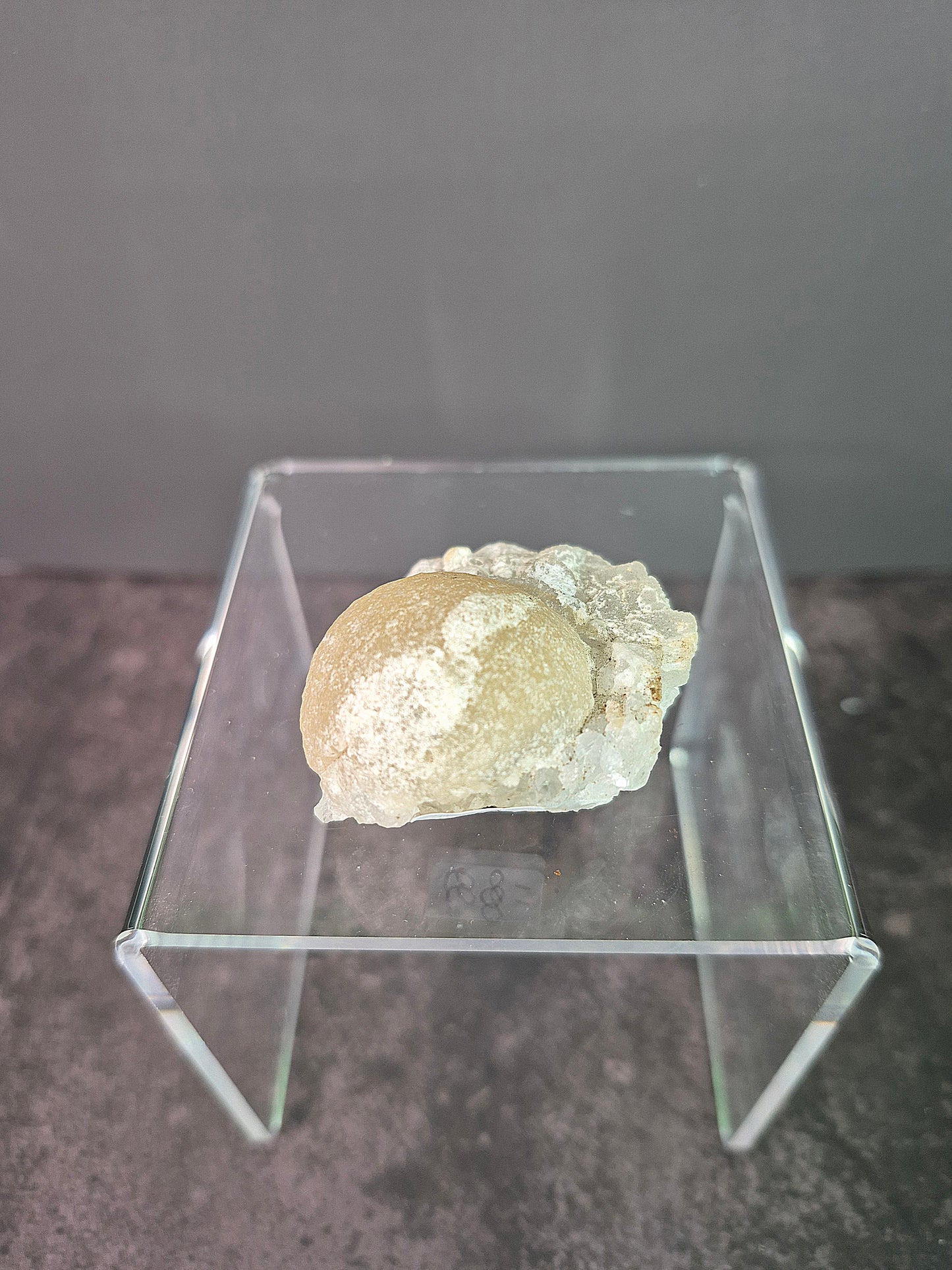 Botryoidal Fluorite Ball on Quartz Cluster