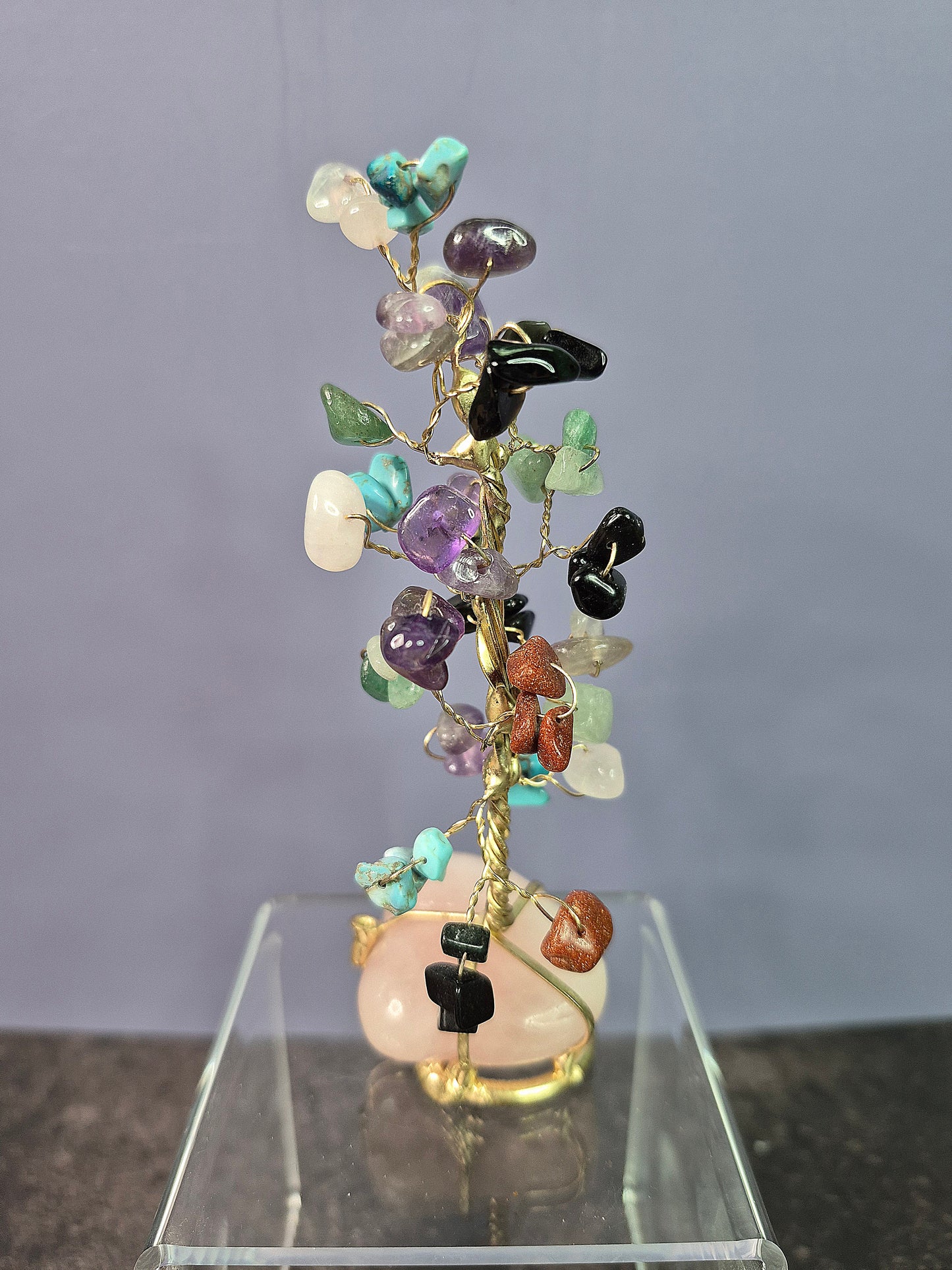 Money Tree on Rose Quartz Base