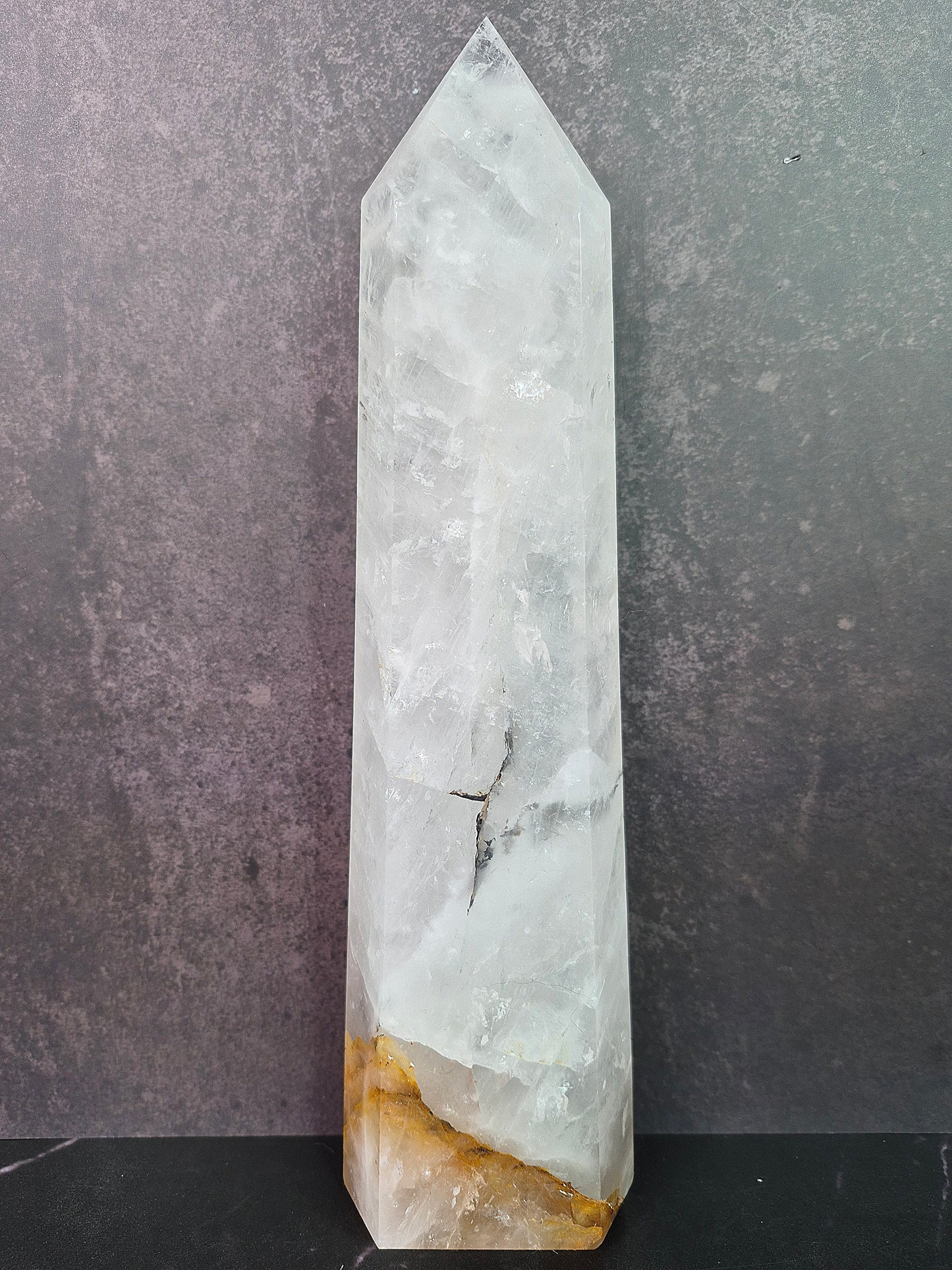 Large Quartz Tower with Golden Healer