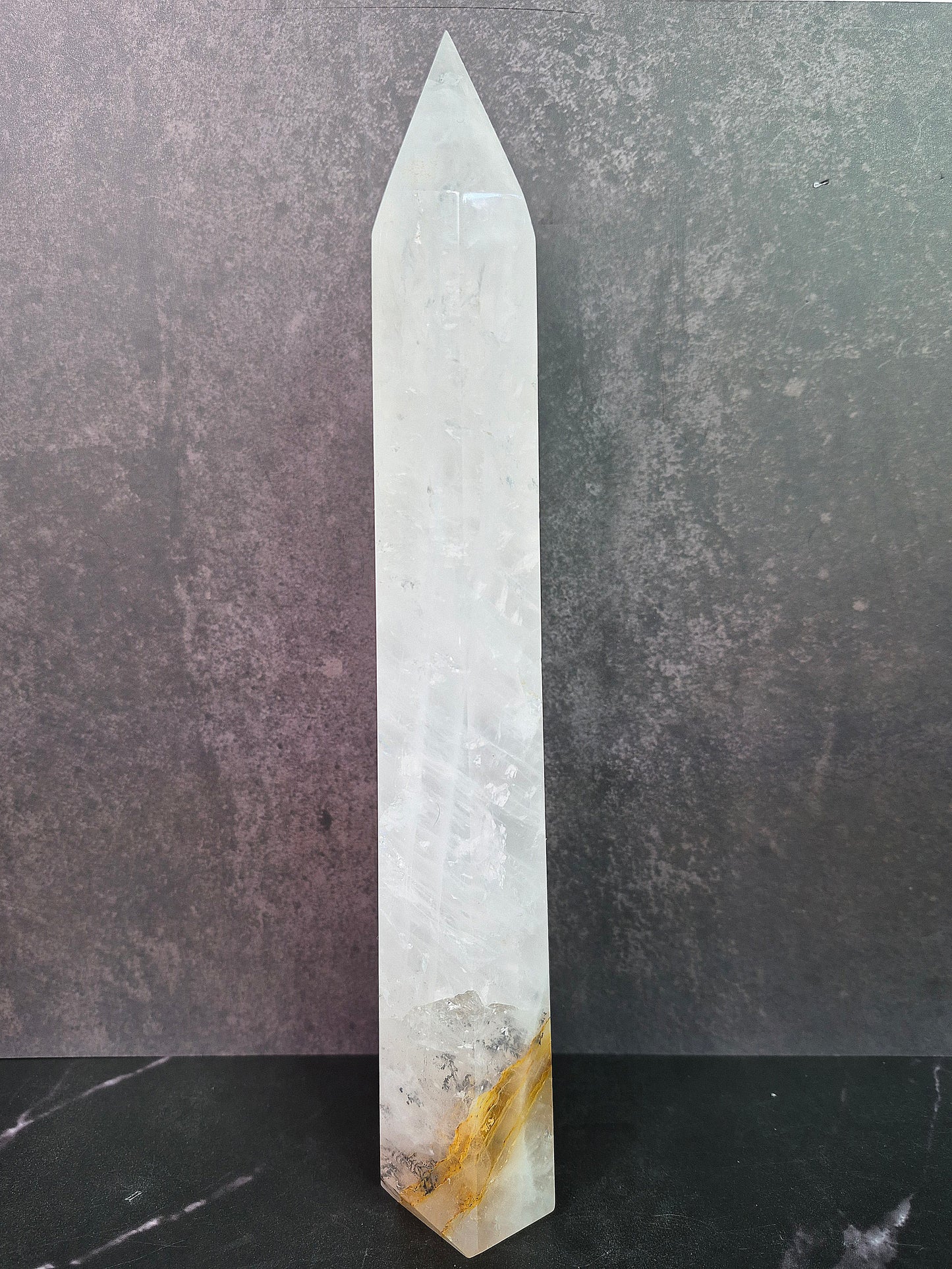 Large Quartz Tower with Golden Healer