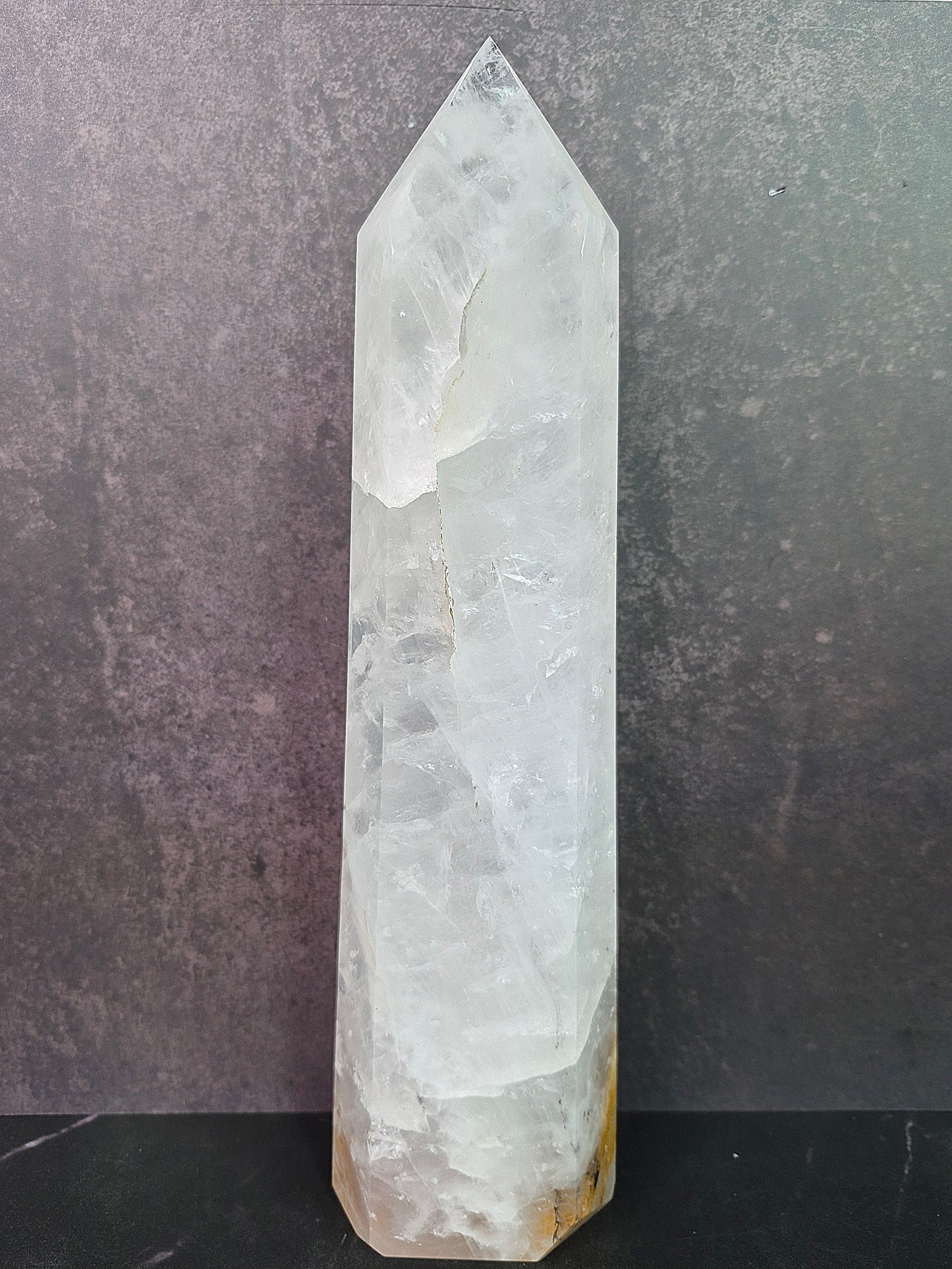 Large Quartz Tower with Golden Healer