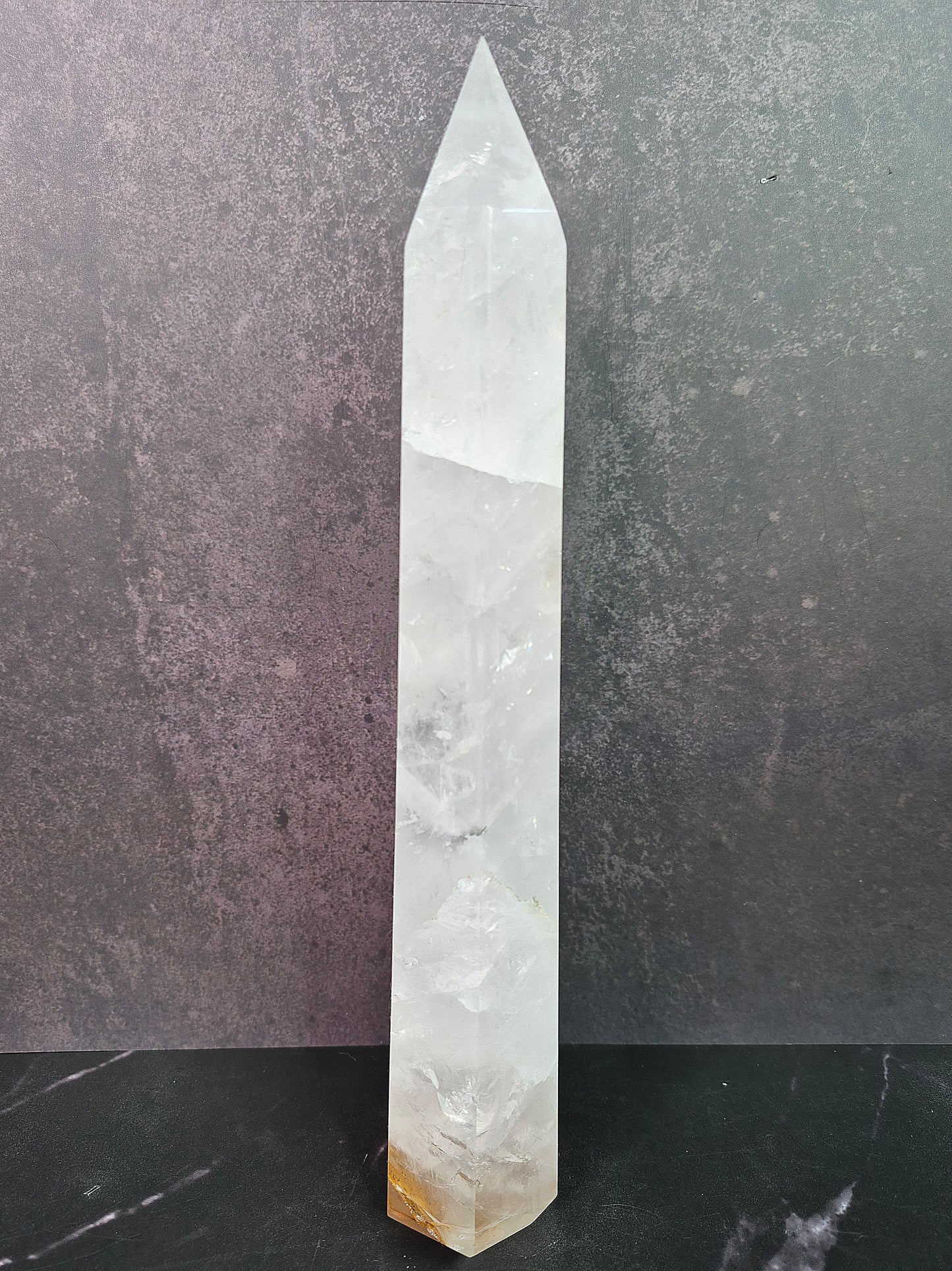 Large Quartz Tower with Golden Healer