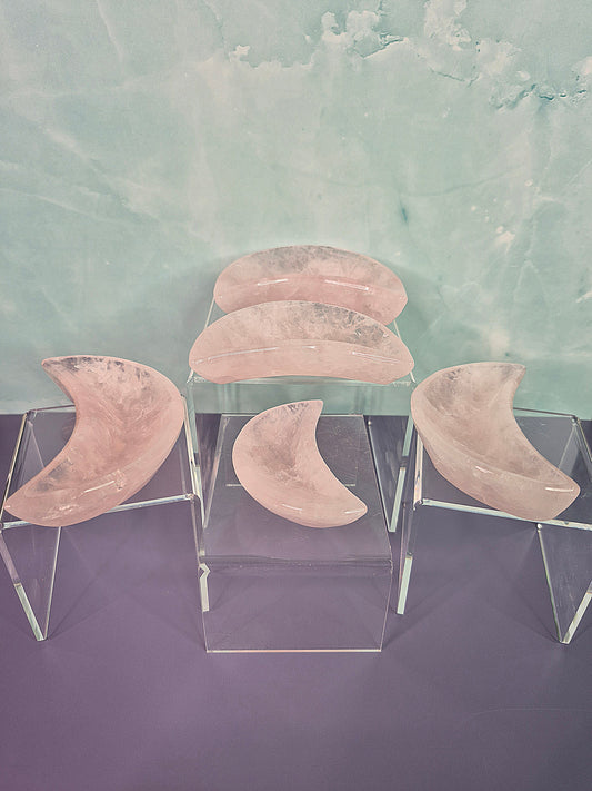 Rose Quartz Crescent Moon Dish