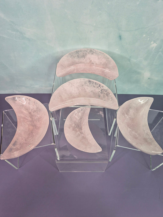 Rose Quartz Crescent Moon Dish