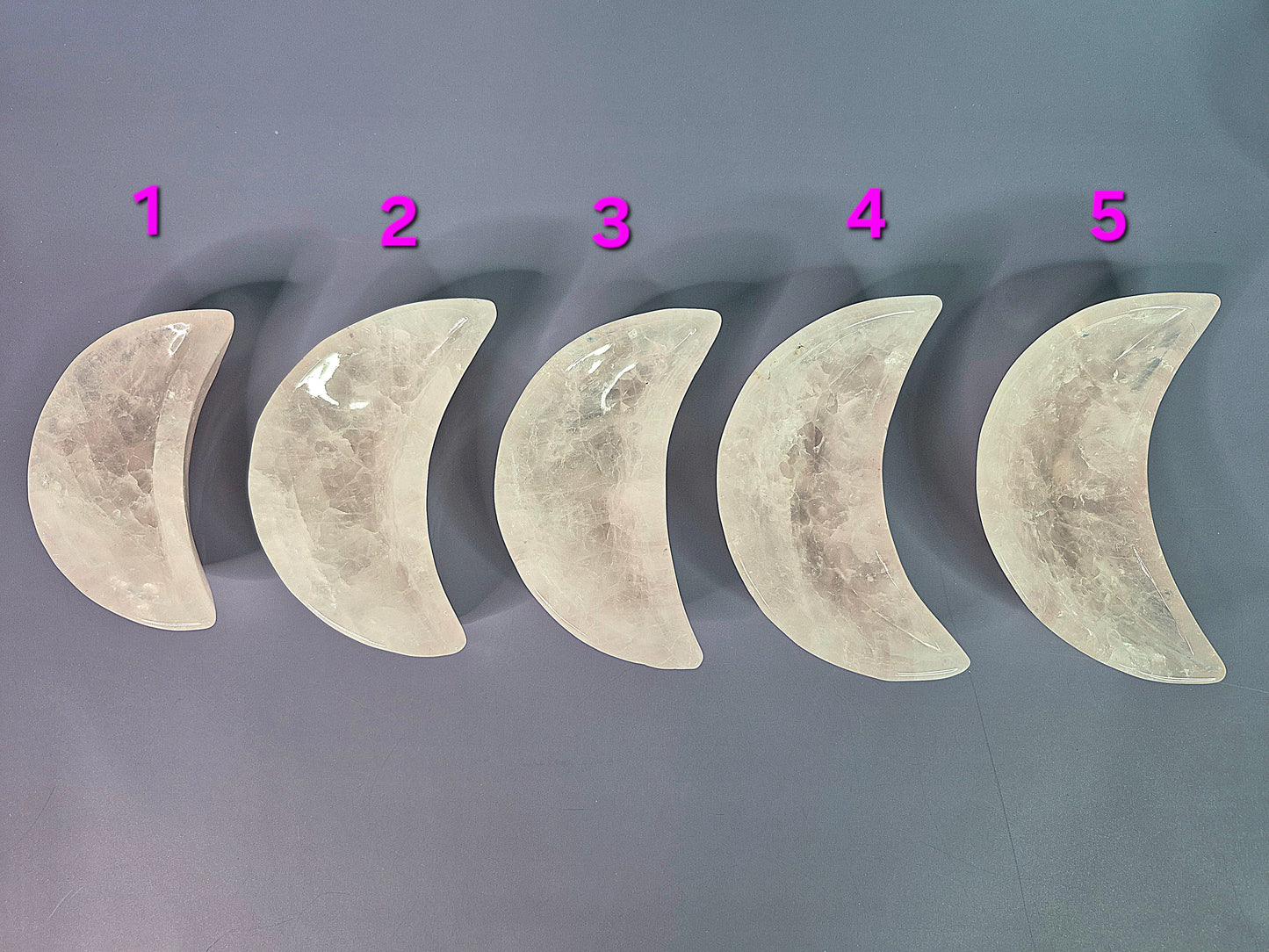 Rose Quartz Crescent Moon Dish