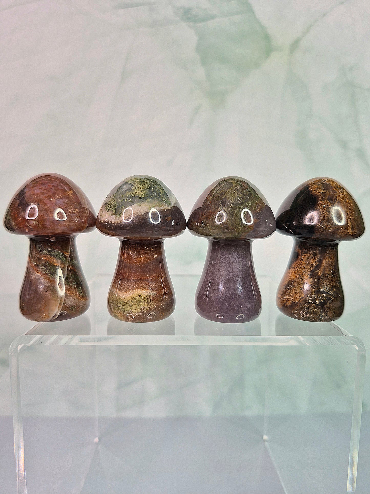 Mixed Crystal Mushroom Carvings