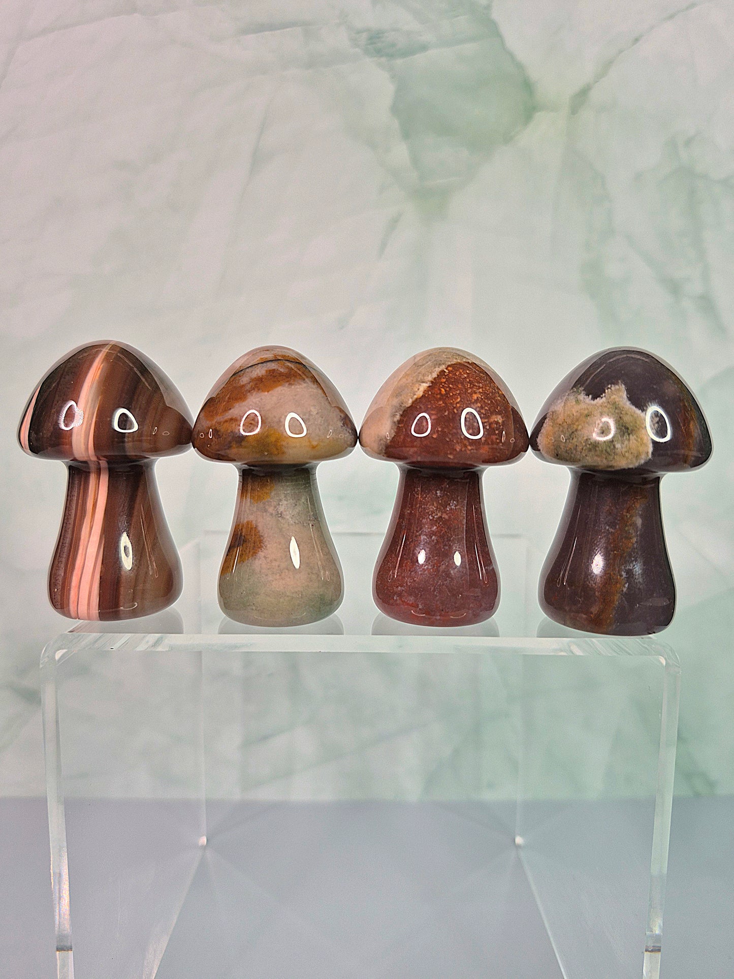 Mixed Crystal Mushroom Carvings