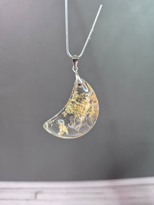 Garden Quartz Crescent Moon Pendant