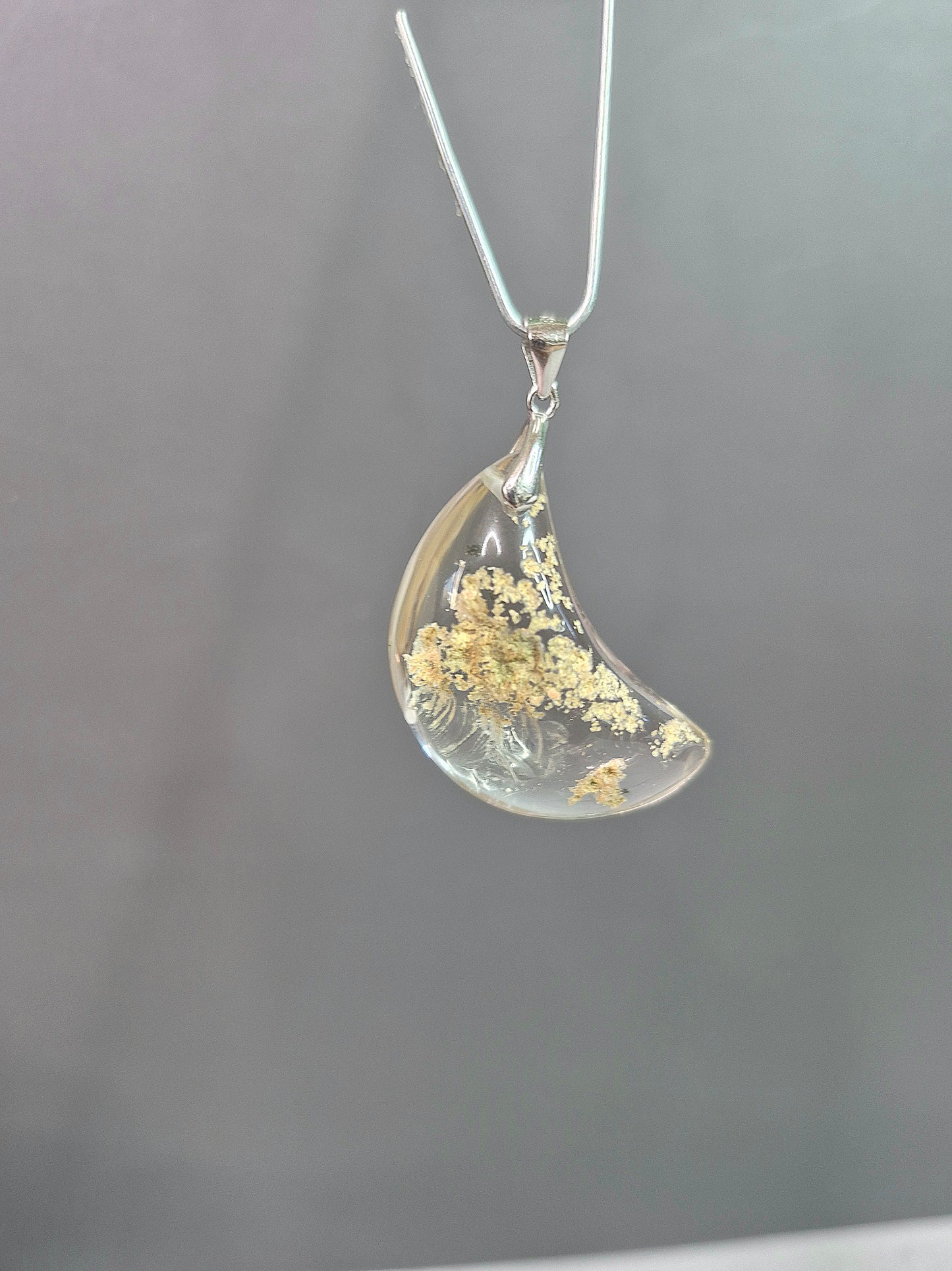 Garden Quartz Crescent Moon Pendant