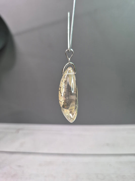 Garden Quartz Crescent Moon Pendant