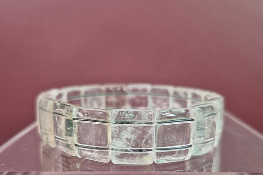 Clear Quartz Square Beaded Bracelet