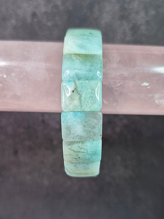 Amazonite Square Beaded Bracelet