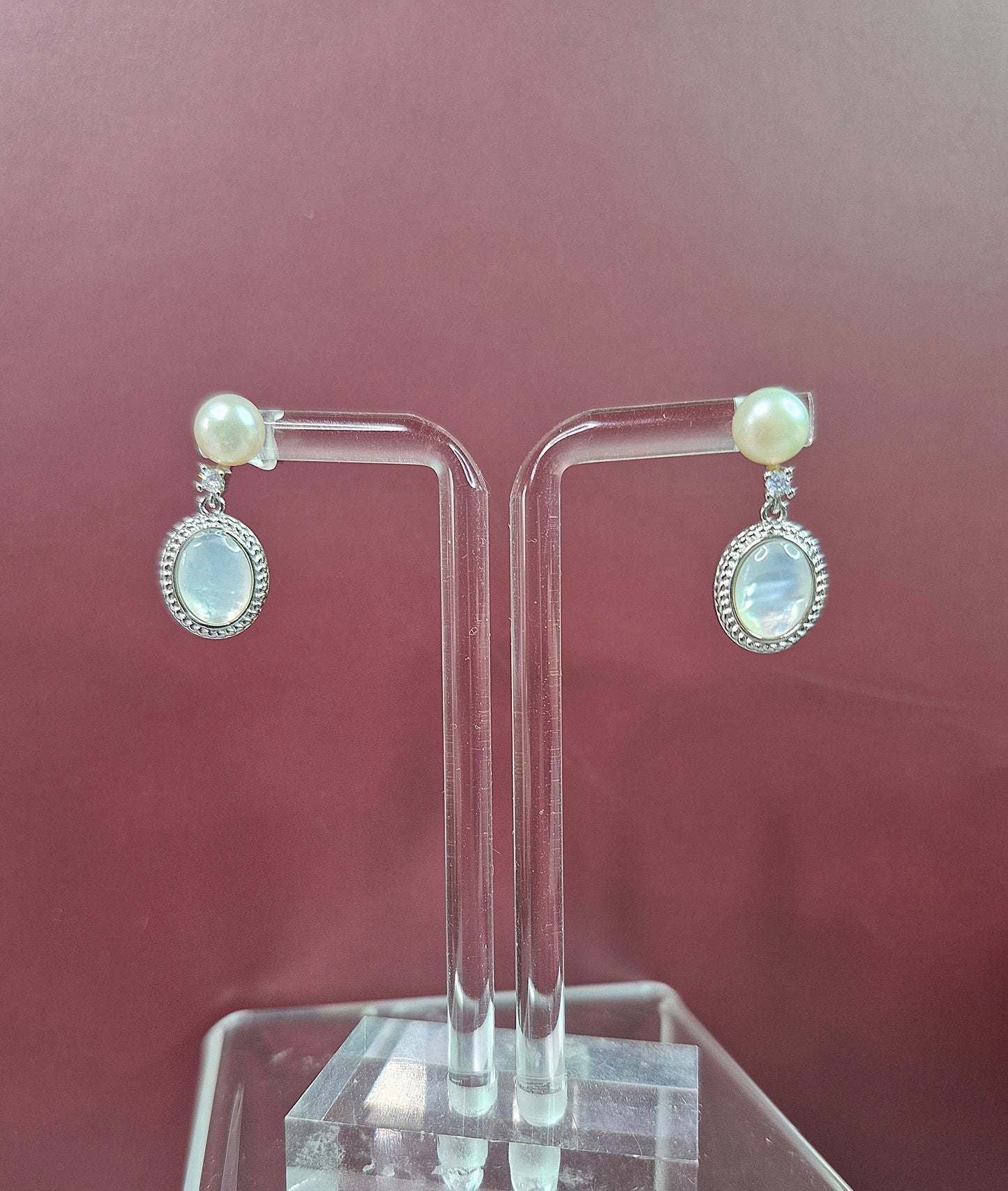 Beautiful Sterling Silver Pearl Earrings