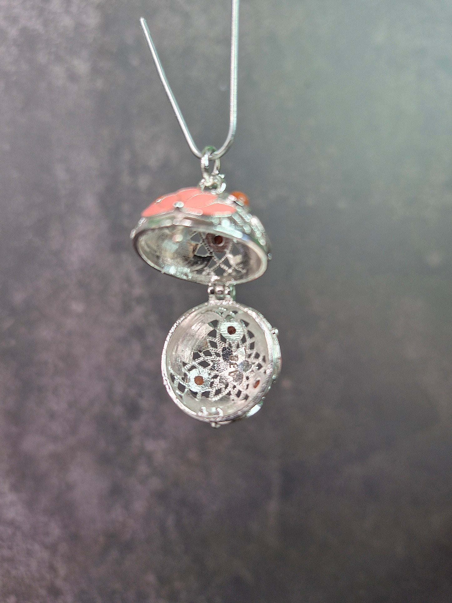 Red Jasper Lotus Cage Pendant