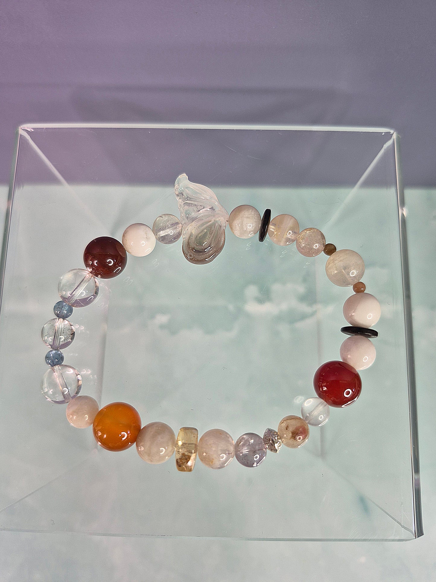 Smoky Quartz Wing Multi Gem Beaded Bracelet